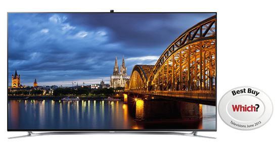 ▲영국 소비자연맹 위치에서 선정한 '베스트바이프로덕트' 1위에 오른 삼성전자 2013년형 스마트TV 'F8000'