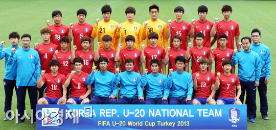 [포토] 화이팅 외치는 U-20 월드컵 대표팀