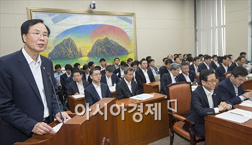 [포토]업무보고하는 노래대 공정위원장