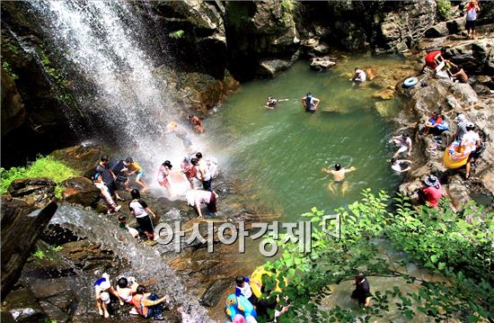 구례 수락폭포, 산소음이온 전남 최대