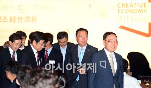 [포토]2013 대한민국 창조경제 포럼, 행사장 떠나는 정홍원