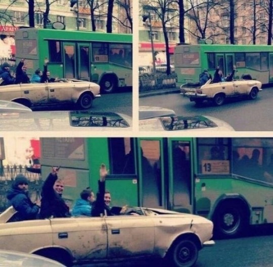 오픈 해버린 오픈카, "이런 차는 처음!" 폭소 