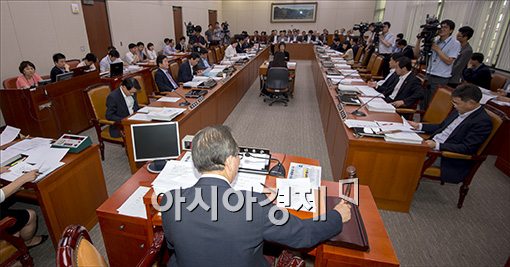 [포토]의사봉 두드리는 안홍준 외통위 위원장