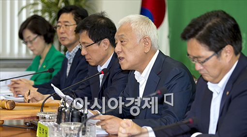 [포토]국정원 국정조사 관련 발언하는 김한길 대표