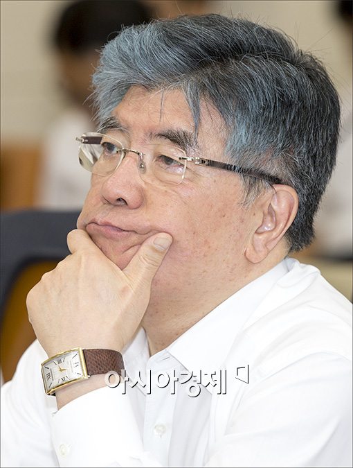 [포토]가계부채청문회, 생각에 잠긴 김중수