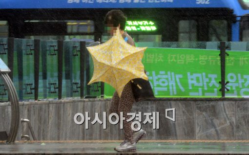 [포토]우산을 별로 만드는 마술폭우 