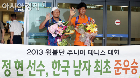 [포토] 윔블던 주니어 준우승 거두고 귀국하는 정현