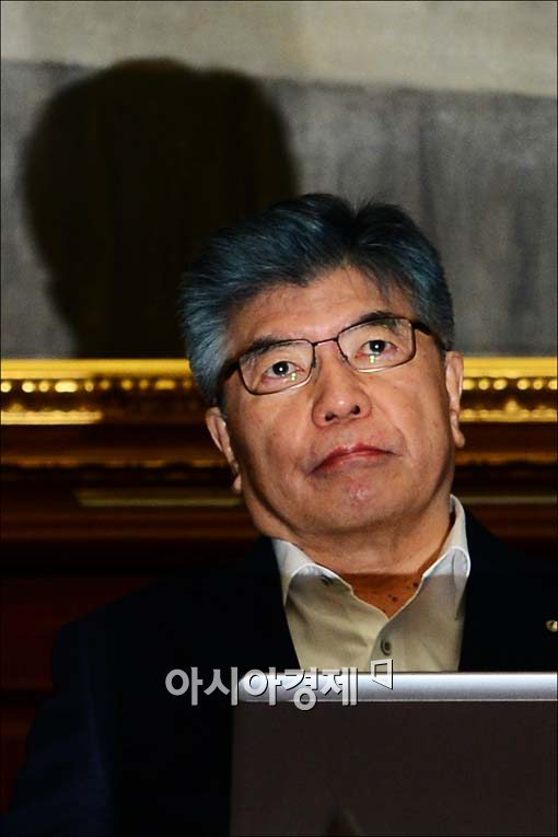 [포토]생각에 잠긴 김중수 총재, '기준금리는......'