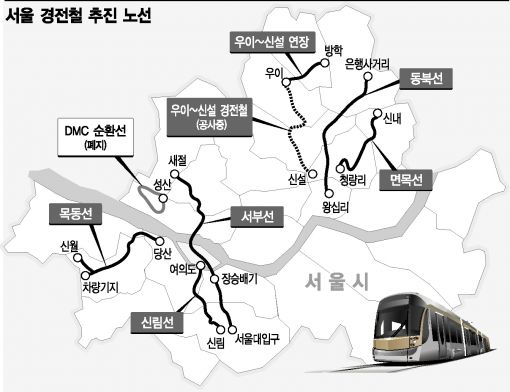 서울 경전철 신설, 5~6개 노선 가닥