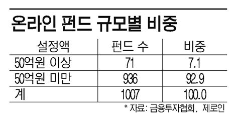 온라인펀드, 10개 중 9개는 '자투리'