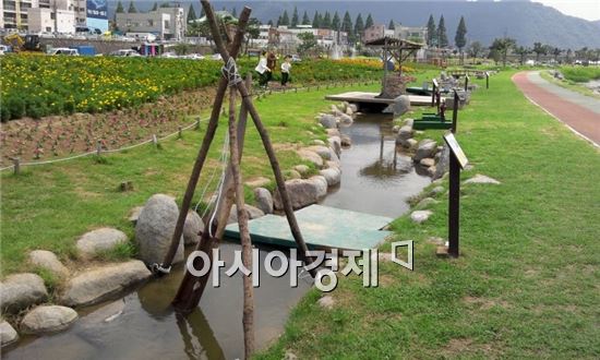 정남진 장흥 물축제장 여름꽃  향연 ~관광객 유혹