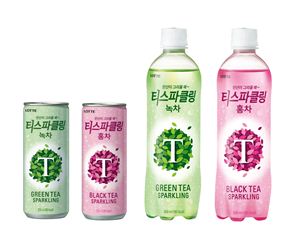롯데칠성, '티 스파클링 녹차·홍차' 출시