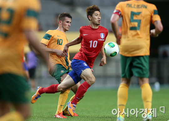 [포토] 하대성 '가슴축구'