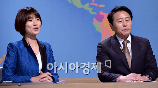 [포토]'SNL코리아' 최고의 호흡 자랑하는 안영미-최일구