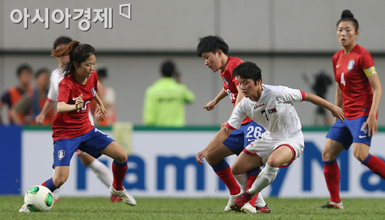 [포토] 여자축구 남북대결