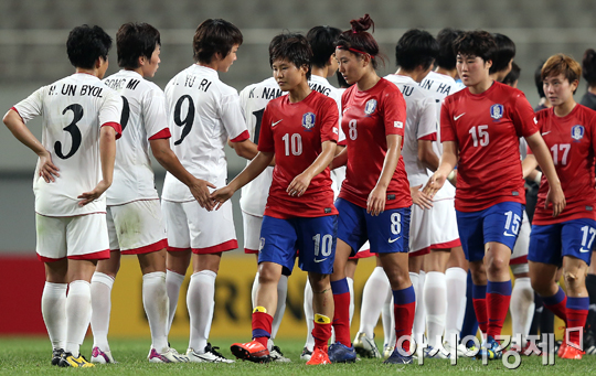 [포토] 패배가 아쉬운 태극낭자들