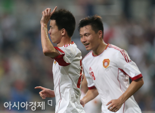 [포토] 중국 순 케 극적인 동점골