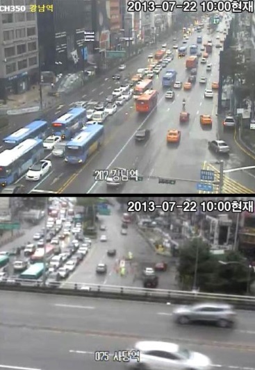 ▲ 박원순 시장이 소개한 강남역과 사당역 일대 CCTV 사진