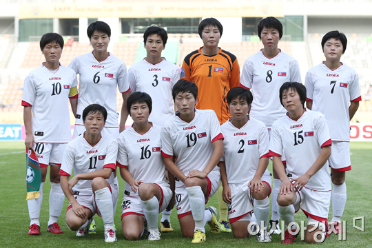 [포토] 일본전 준비하는 북한 여자 대표팀