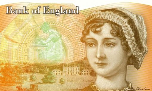 2017년 유통될 영국 10파운드 신권화페의 제인 오스틴
