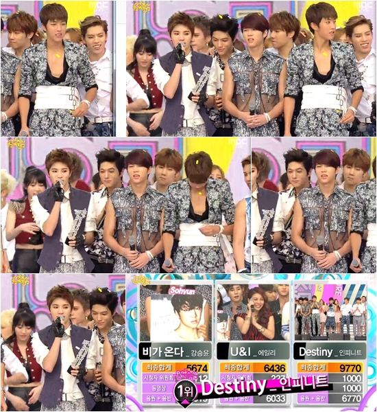 인피니트, '엠카' 이어 '음중' 1위‥'가요계 장악'