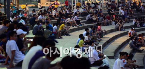 [포토]열대야 피해 한강시민공원 찾은 시민들