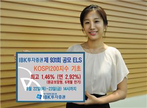 IBK투자證, 최고 1.46%(6개월) 원금보장형 ELS 공모