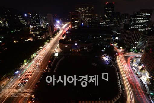 [포토]불 꺼진 서울시내 
