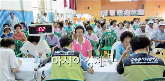 한빛원자력본부, 고창 상하면 주민 무료 의료 검진 실시