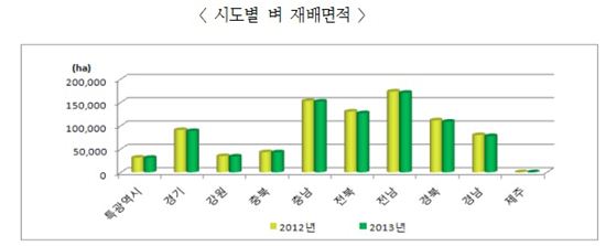 올해 벼 재배면적 1.9% 감소