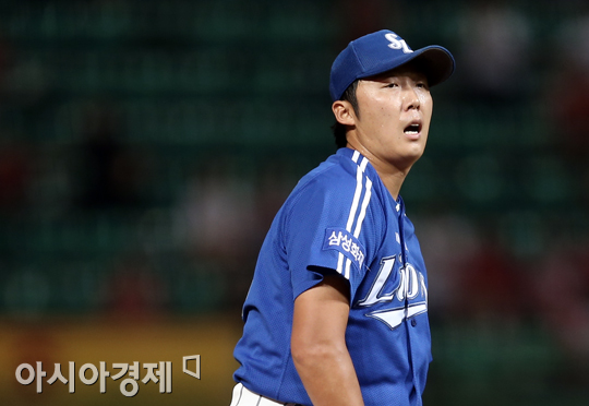 [포토] 배영수 '잘 들어갔다고 생각했는데'