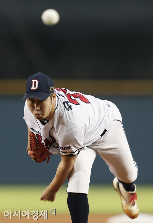 [포토] 연습투구 하는 유희관