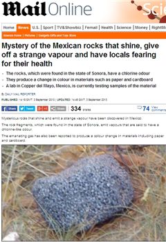 연기와 빛 뿜는 미스터리 돌, 멕시코서 발견 