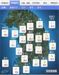 오늘 구름 많고 선선, 서울 낮 최고 25℃