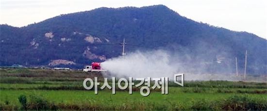 완도군, 벼 병해충 방제 긴급지원
