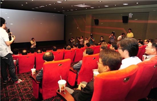 김제시의 작은 영화관 '지평선 시네마' 실내 모습. 