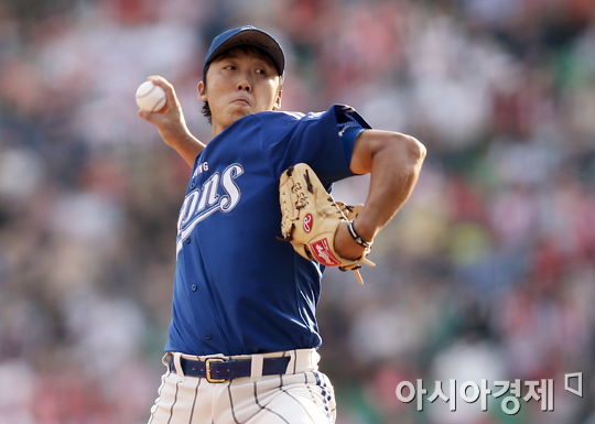 [포토] 배영수 '선두 탈환 위해 던진다'