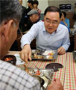 [포토]정홍원 국무총리, '맛있게 드세요'