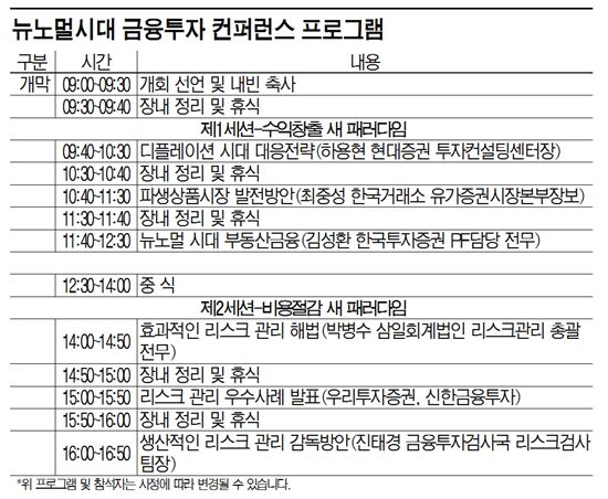 [사고]'뉴 노멀 시대 금융투자를 말한다' 포럼 내달 2일 개최