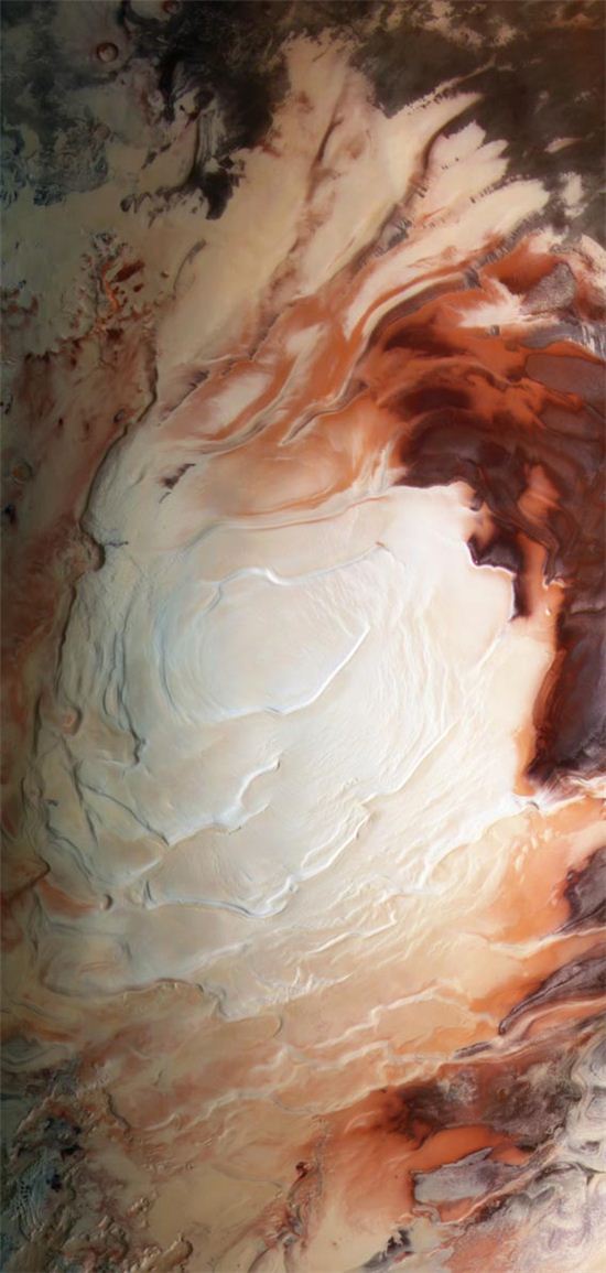 화성 남극 사진…"신이 만든 라떼?"