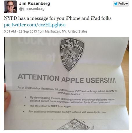 미국 경찰, 'iOS7' 다운로드 권장에 나선 까닭은