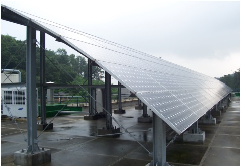 농업기술센터 본관 옥상 태양광발전시설(45.5kw/시간)