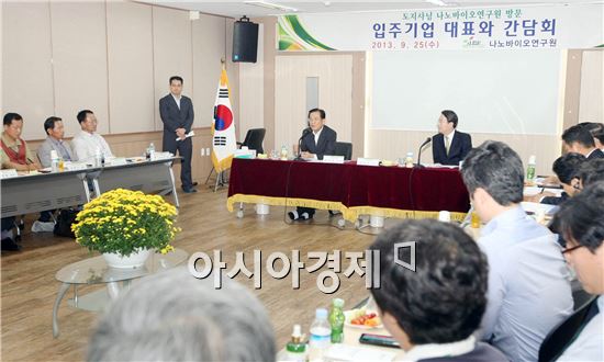 [포토]박준영 전남지사, 장성  나노바이오 연구원 방문