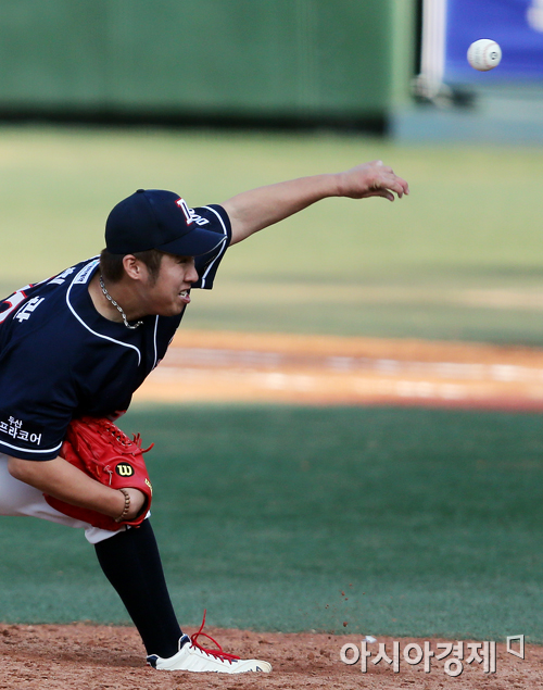 [포토] 유희관 '오늘 미치는 날'