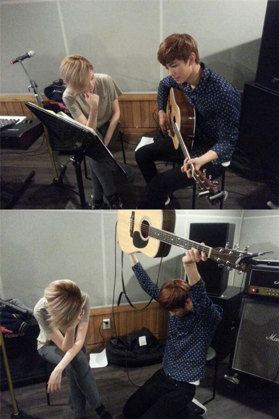 빅스 홍빈, 옥상달빛 김윤주와 장난기 가득한 사진 공개