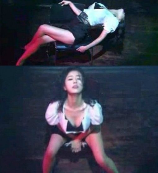 오지은 물벼락 댄스, 흠뻑 젖은 몸에 볼륨 몸매 '눈길'