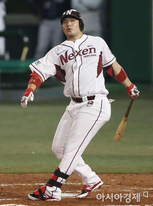 [포토] 박병호 '유희관 장난이 아니네'