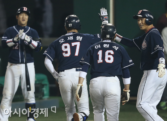 [포토] 오재원 '기분 최고!'