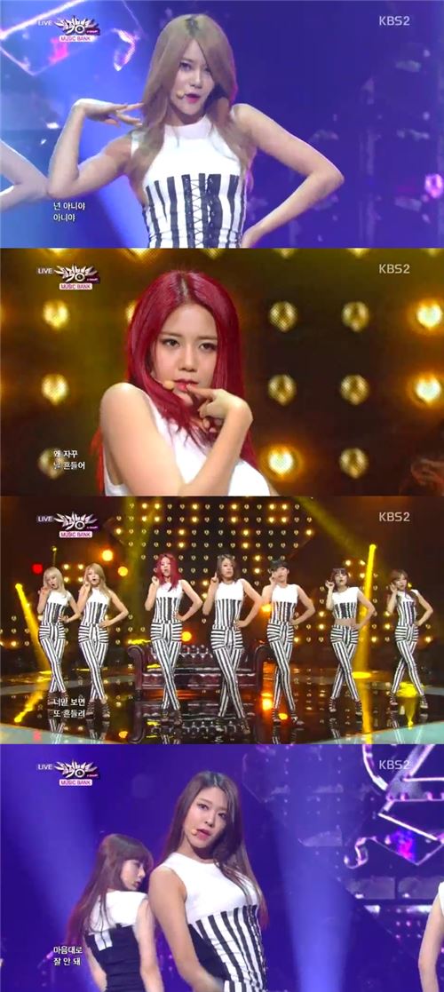 '뮤직뱅크' AOA, '입술춤'으로 팬心 훔쳤다