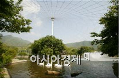 서울대공원내 백조가 노닐고 있는 호수. 사진제공=서울시